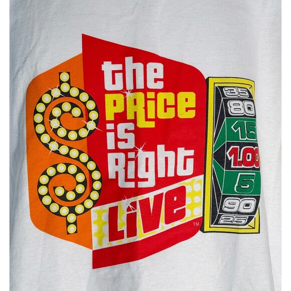 THE PRICE IS RIGHT LIVE Short Sleeve White T-Shirt XL - Picture 2 of 5